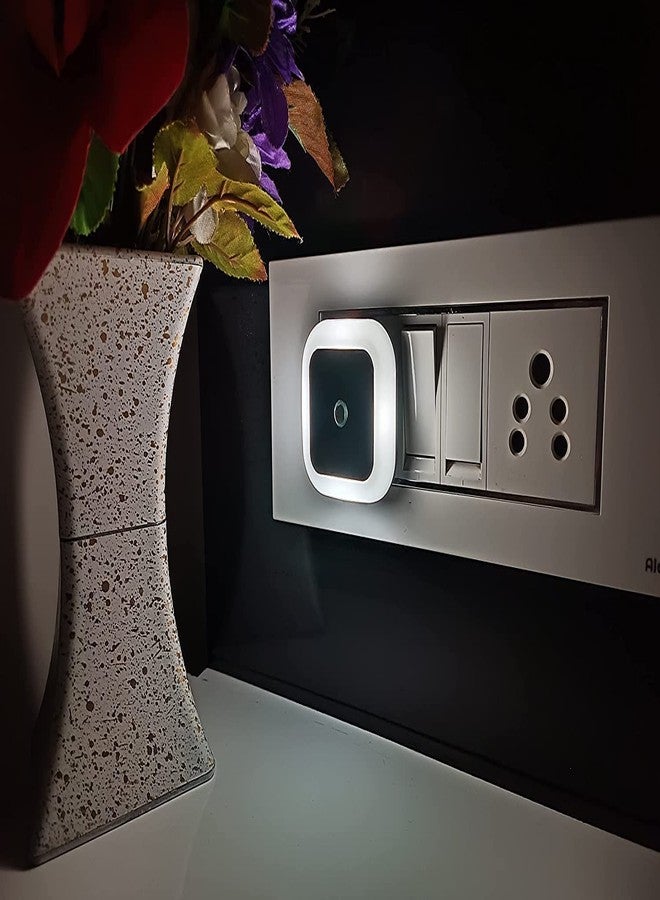 QERINKLE Attractive Sensor led Night Light lamp 0.5W Full Automatic Sensor Smart Sensor LED Plug Night Lamp for Bedroom Gift Office Living Room (Pack of 2 White lamp) - Image 2
